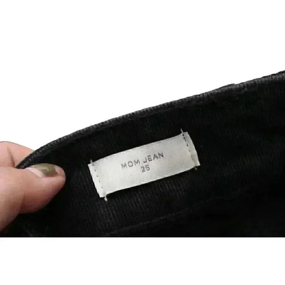 NWT Pacsun Mom Jeans Size 25 Black Denim Grunge 90s High Rise 100% Cotton - Picture 7 of 11